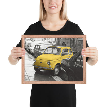 RF Framed photo paper poster “Cinquecento yellow”