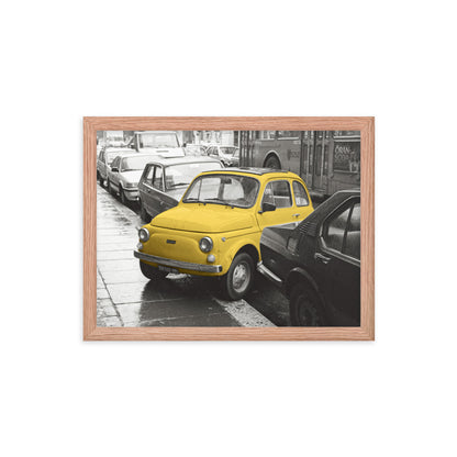 RF Framed photo paper poster “Cinquecento yellow”