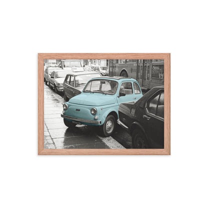 RF Framed photo paper poster “Cinquecento blue”