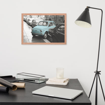 RF Framed photo paper poster “Cinquecento blue”