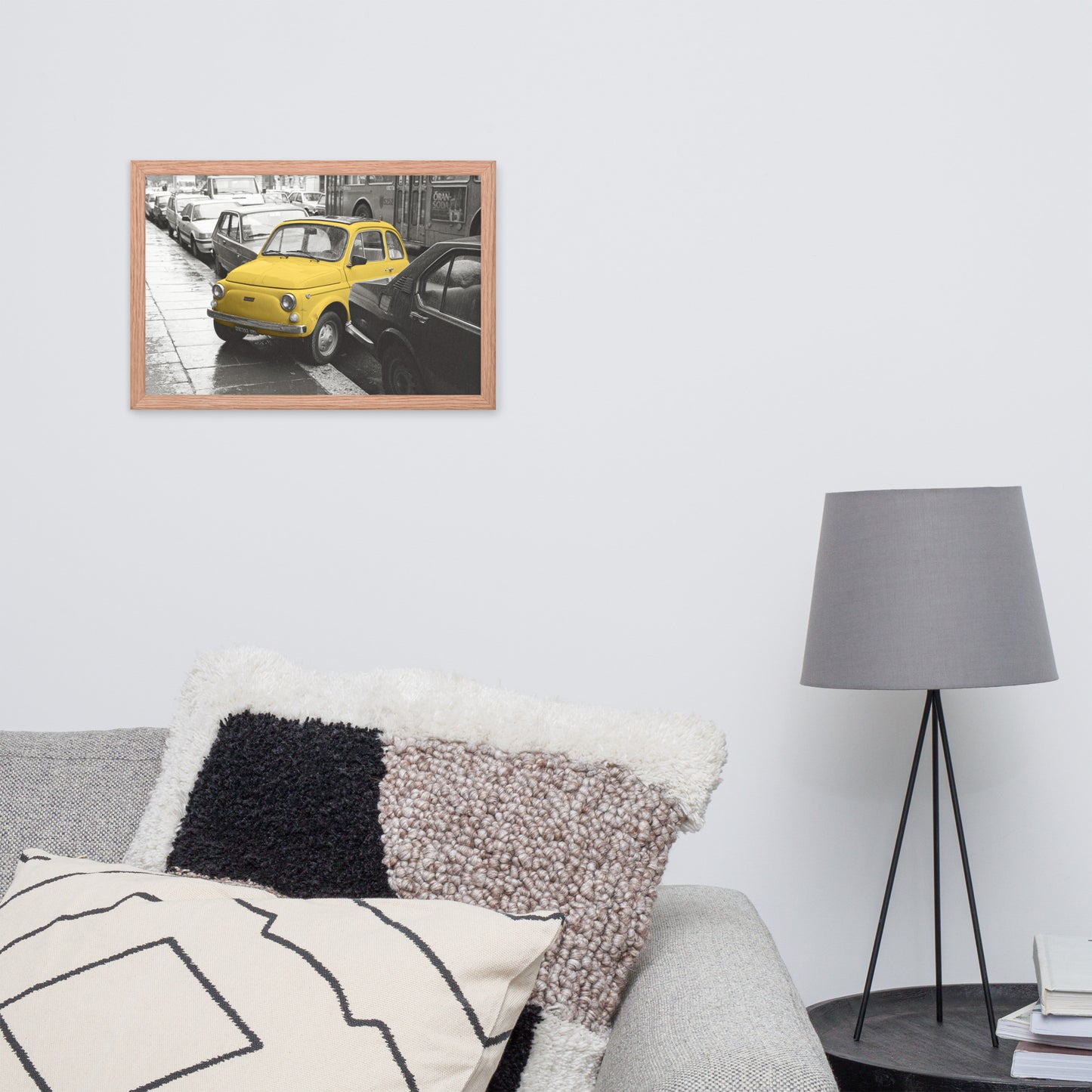 RF Framed photo paper poster “Cinquecento yellow”