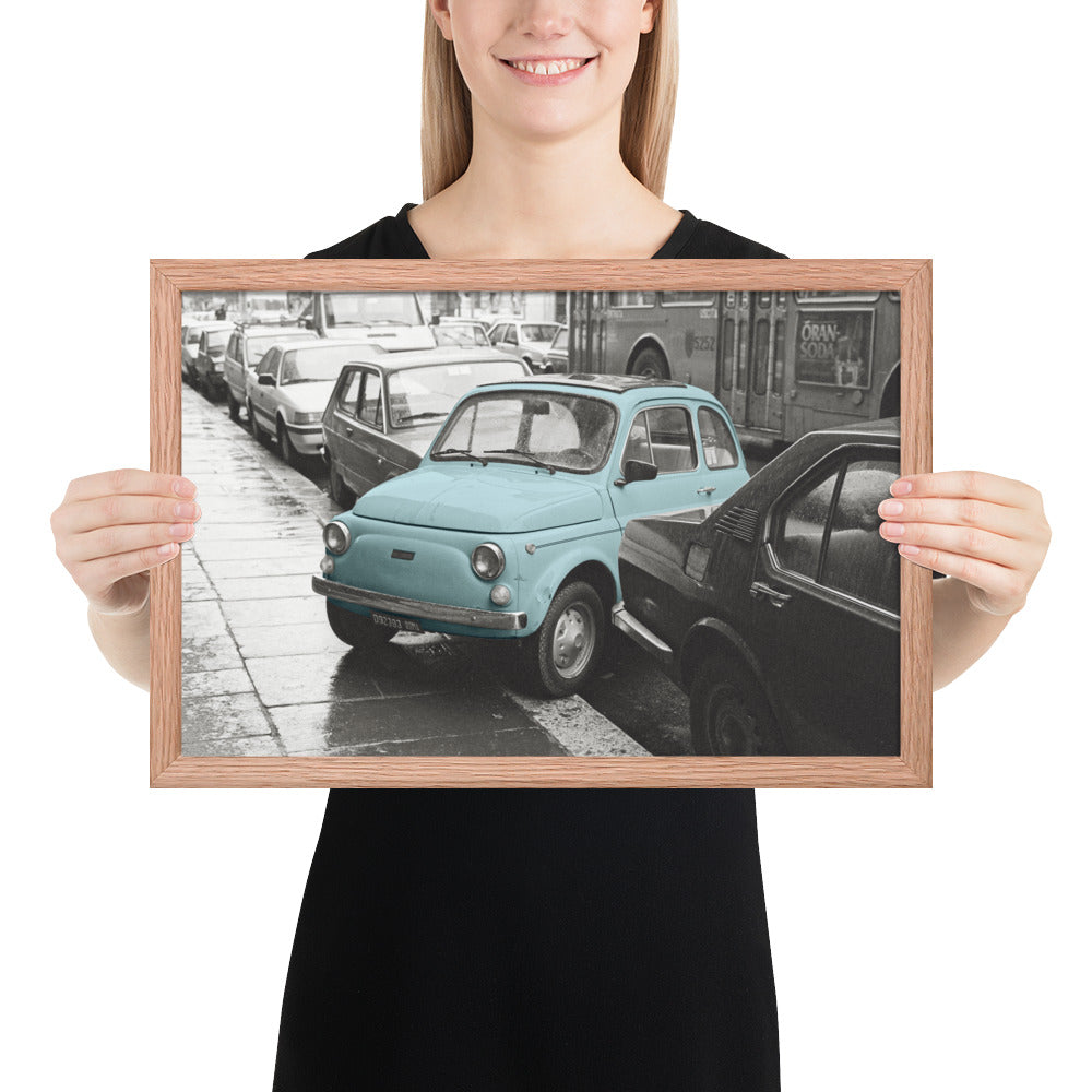 RF Framed photo paper poster “Cinquecento blue”