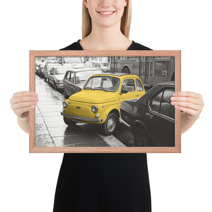 RF Framed photo paper poster “Cinquecento yellow”