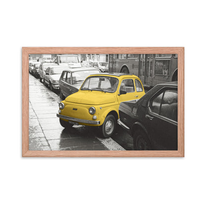 RF Framed photo paper poster “Cinquecento yellow”