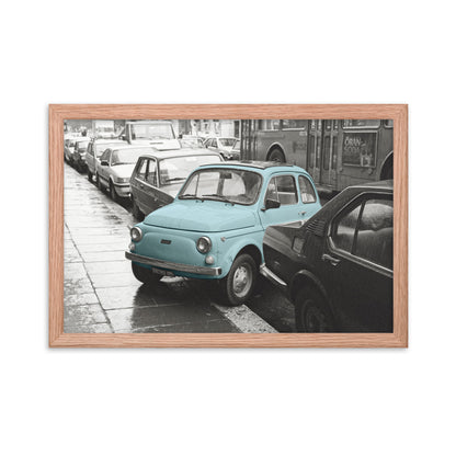 RF Framed photo paper poster “Cinquecento blue”