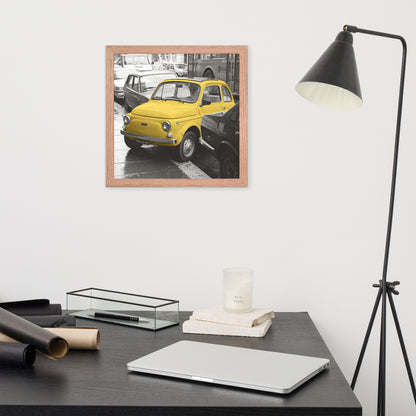 RF Framed photo paper poster “Cinquecento yellow”