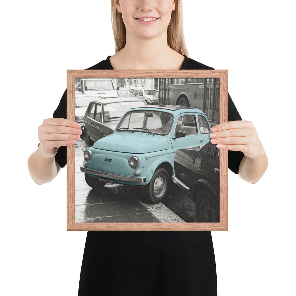 RF Framed photo paper poster “Cinquecento blue”