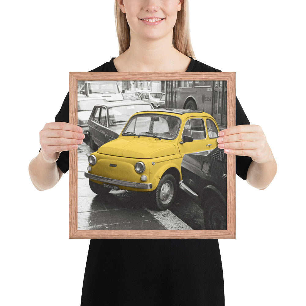 RF Framed photo paper poster “Cinquecento yellow”