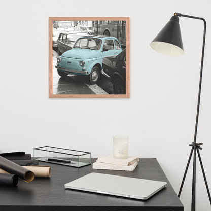 RF Framed photo paper poster “Cinquecento blue”