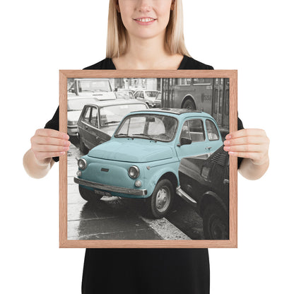 RF Framed photo paper poster “Cinquecento blue”