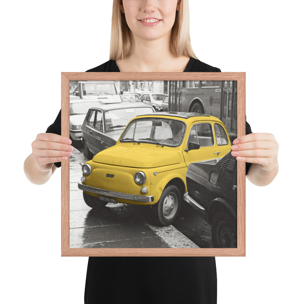 RF Framed photo paper poster “Cinquecento yellow”