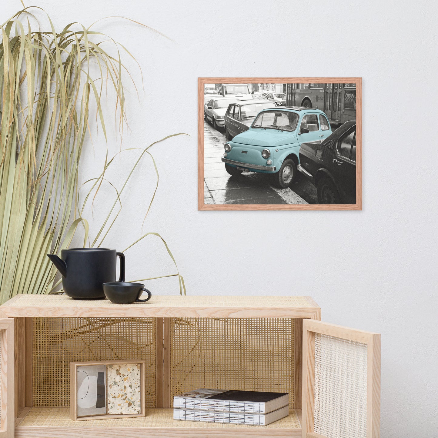 RF Framed photo paper poster “Cinquecento blue”