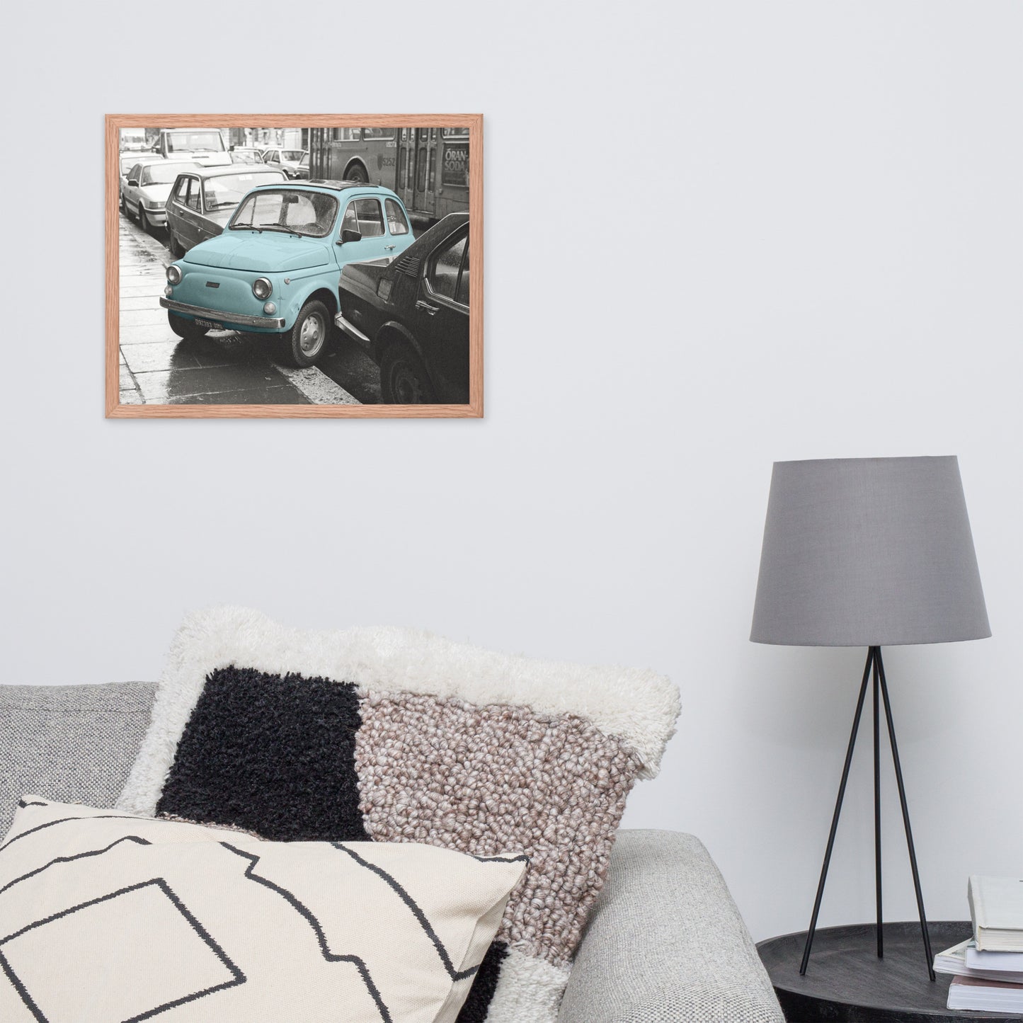 RF Framed photo paper poster “Cinquecento blue”