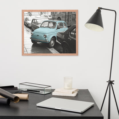 RF Framed photo paper poster “Cinquecento blue”