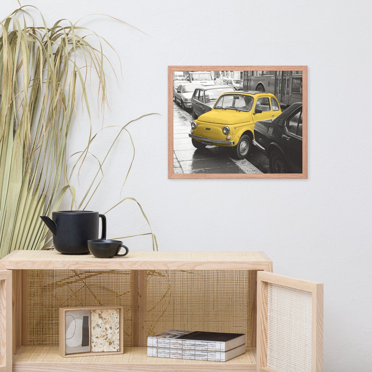 RF Framed photo paper poster “Cinquecento yellow”