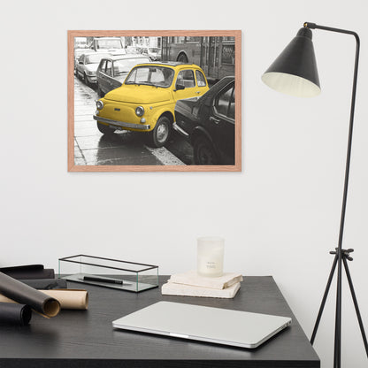 RF Framed photo paper poster “Cinquecento yellow”