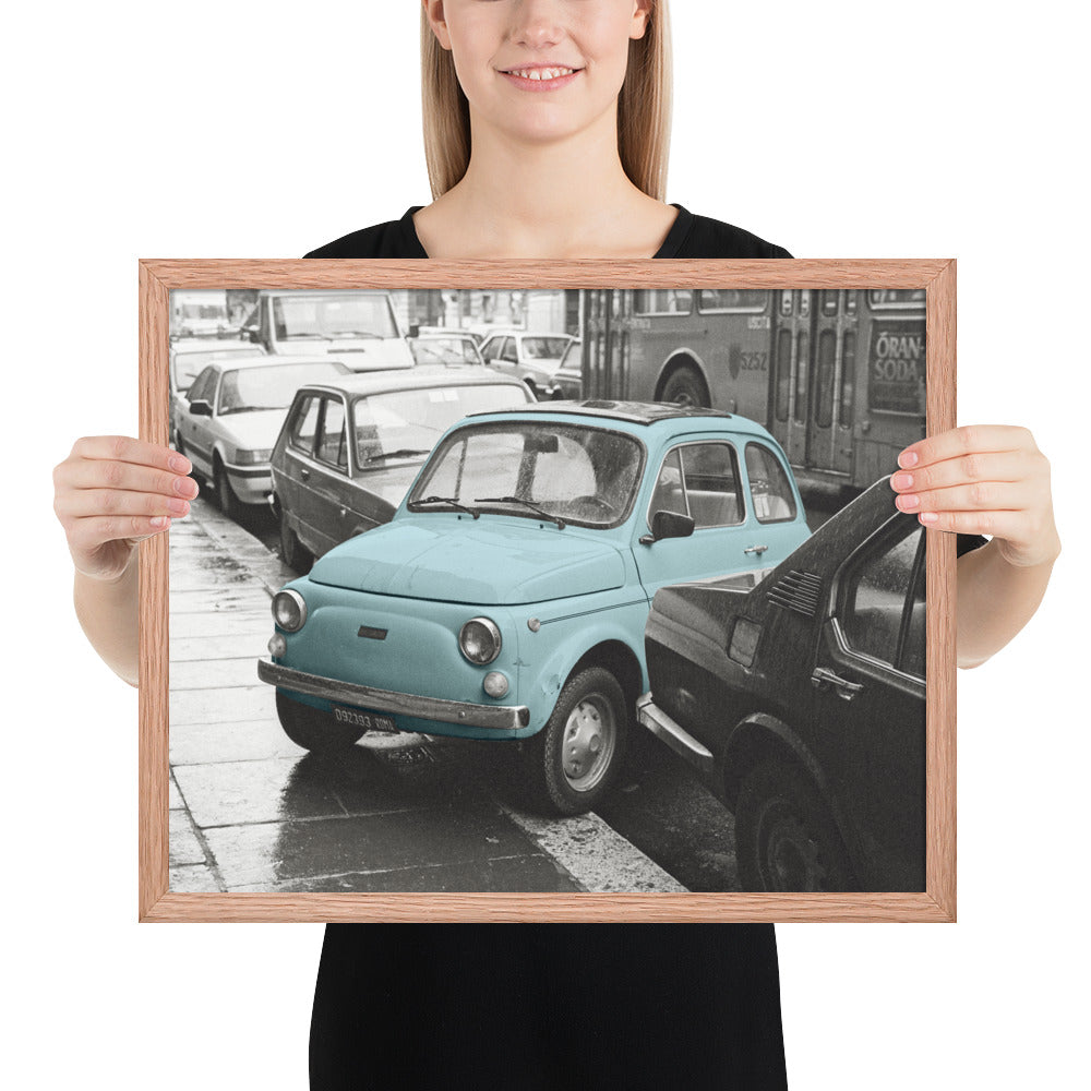 RF Framed photo paper poster “Cinquecento blue”