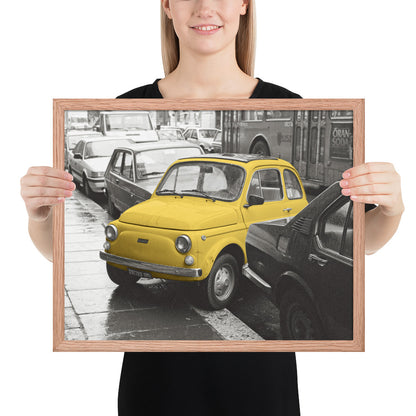 RF Framed photo paper poster “Cinquecento yellow”