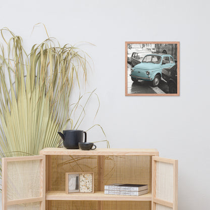 RF Framed photo paper poster “Cinquecento blue”