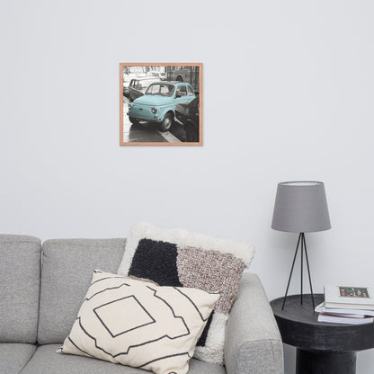 RF Framed photo paper poster “Cinquecento blue”