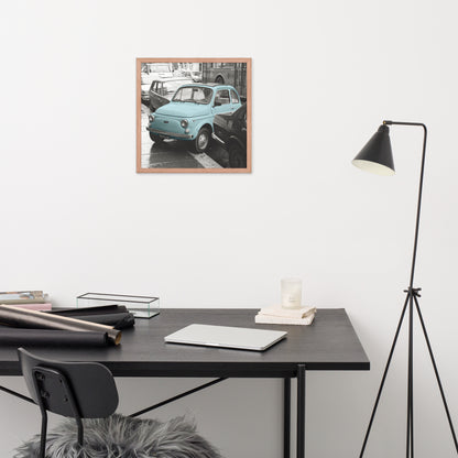 RF Framed photo paper poster “Cinquecento blue”