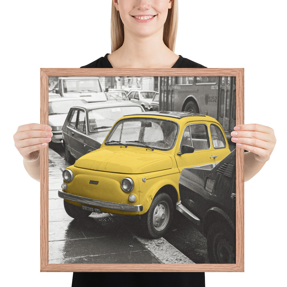 RF Framed photo paper poster “Cinquecento yellow”