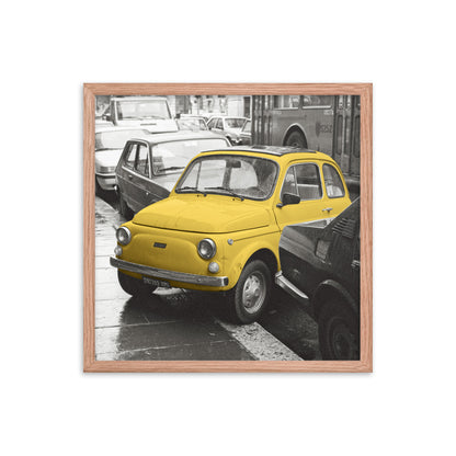 RF Framed photo paper poster “Cinquecento yellow”