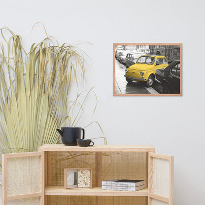 RF Framed photo paper poster “Cinquecento yellow”