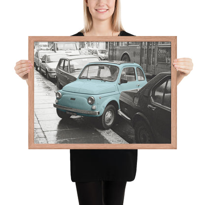 RF Framed photo paper poster “Cinquecento blue”