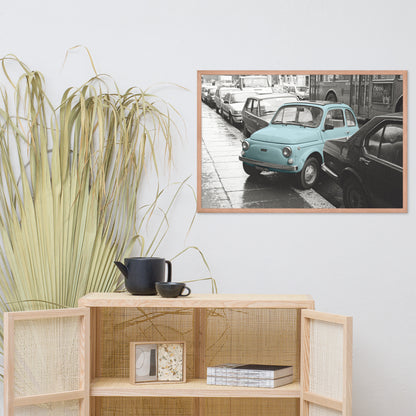 RF Framed photo paper poster “Cinquecento blue”