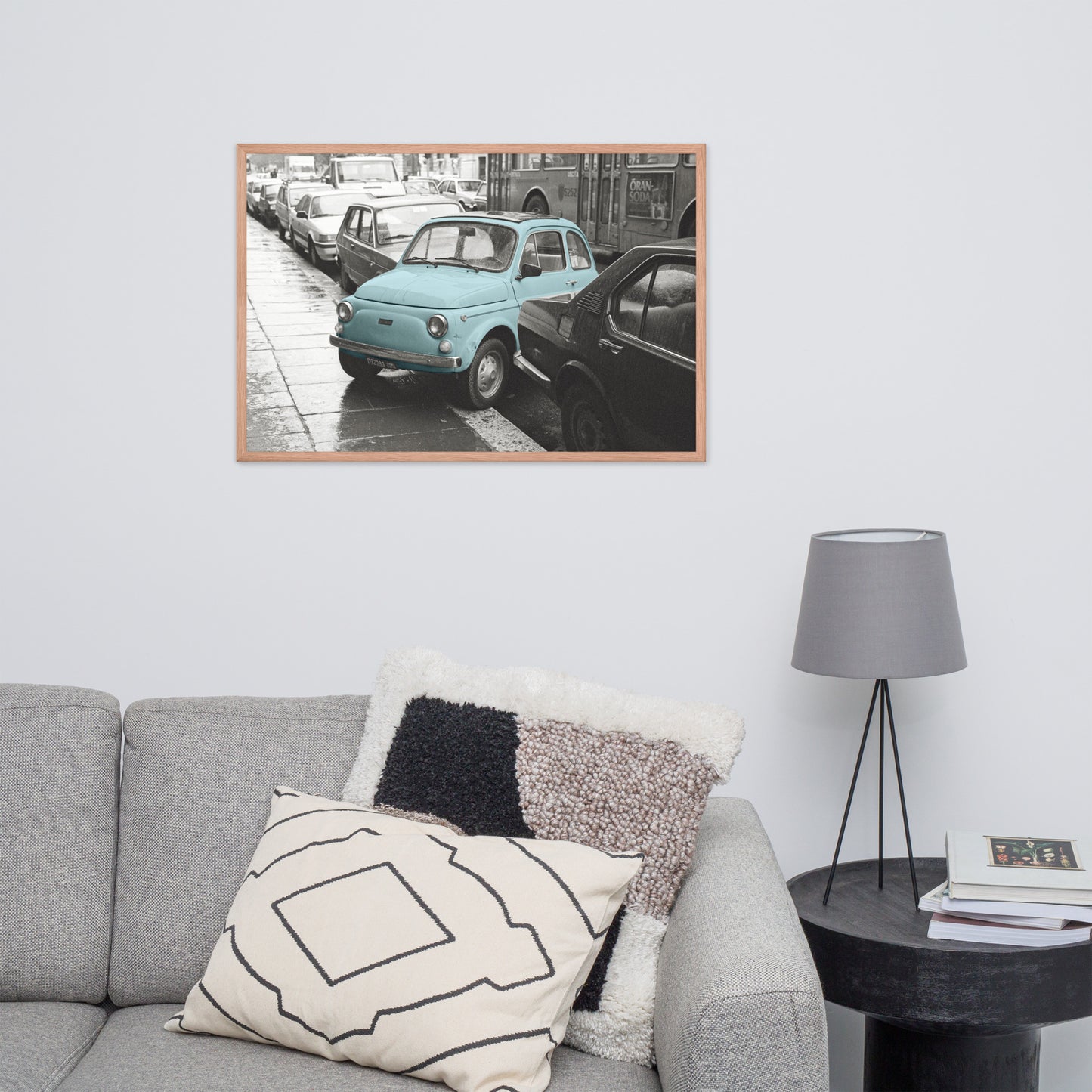 RF Framed photo paper poster “Cinquecento blue”