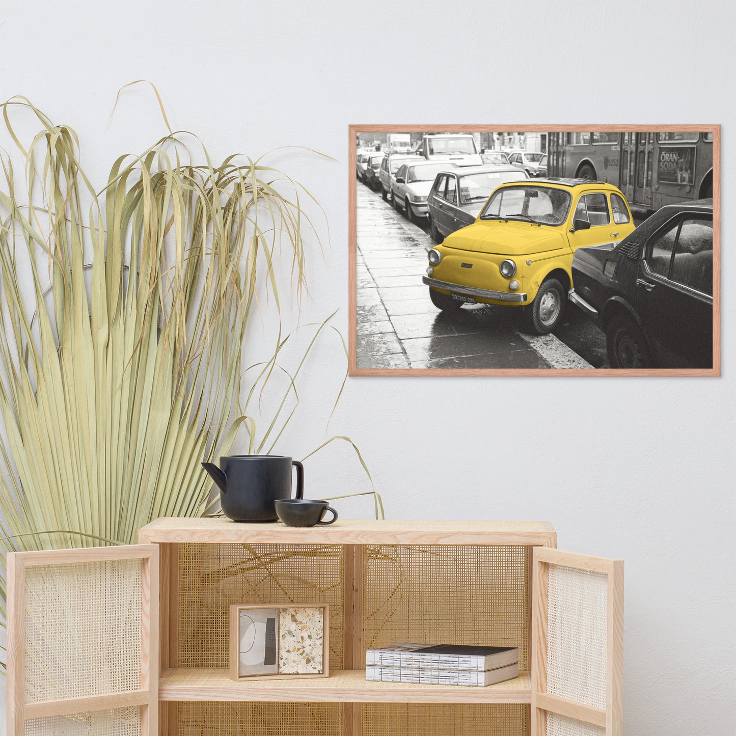 RF Framed photo paper poster “Cinquecento yellow”