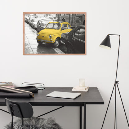 RF Framed photo paper poster “Cinquecento yellow”