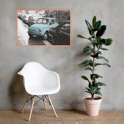 RF Framed photo paper poster “Cinquecento blue”