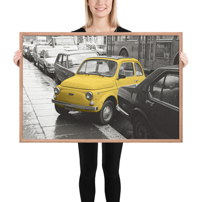 RF Framed photo paper poster “Cinquecento yellow”