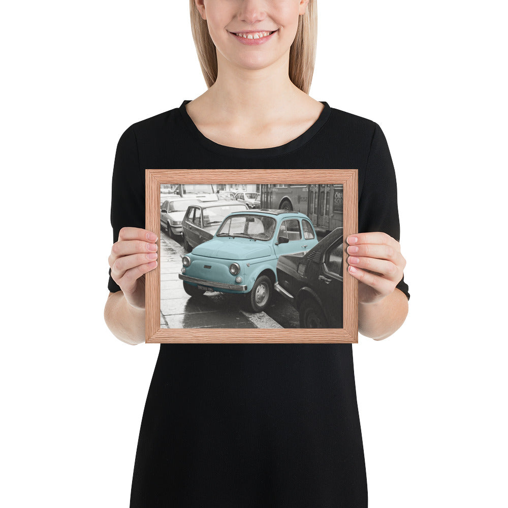 RF Framed photo paper poster “Cinquecento blue”