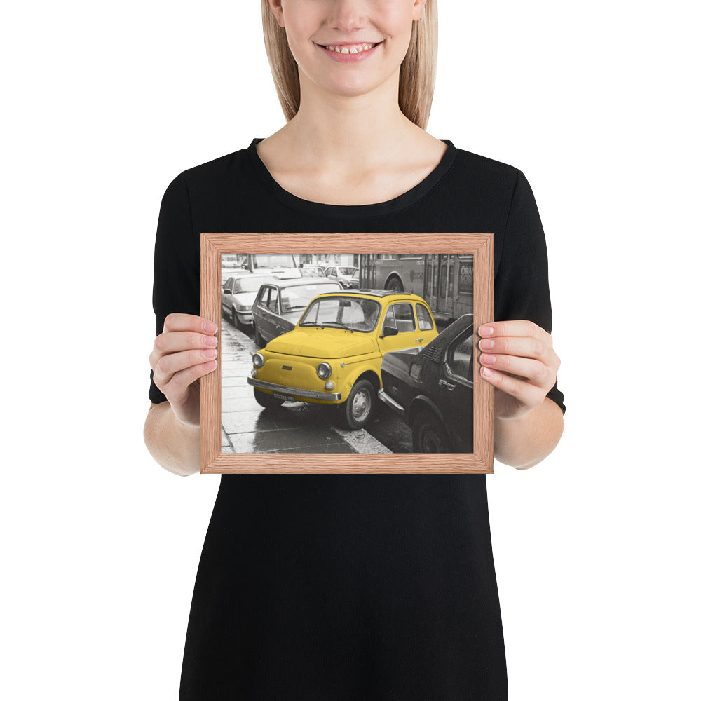 RF Framed photo paper poster “Cinquecento yellow”