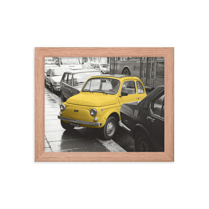 RF Framed photo paper poster “Cinquecento yellow”