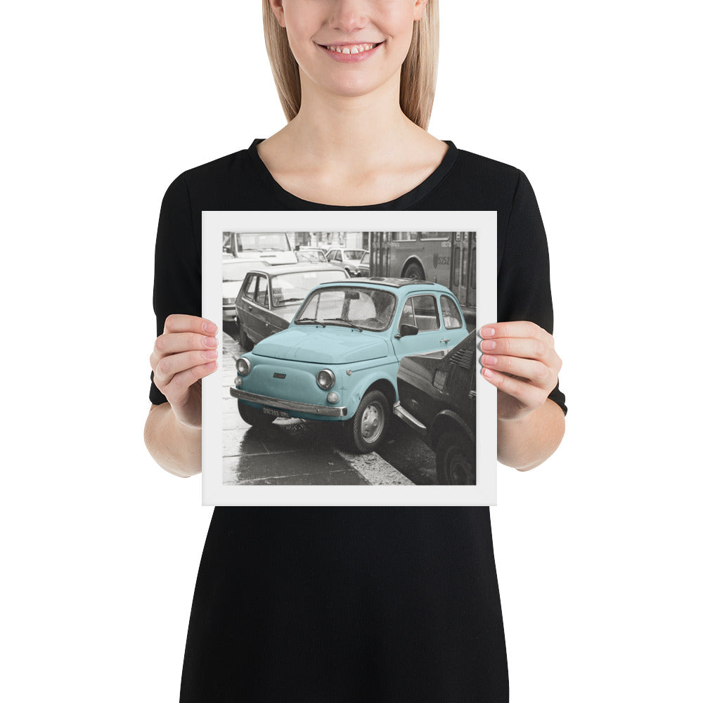 RF Framed photo paper poster “Cinquecento blue”