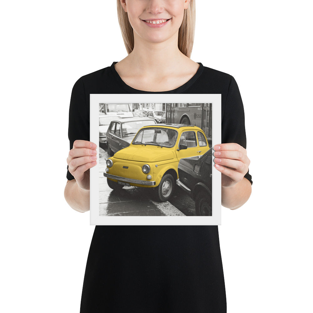 RF Framed photo paper poster “Cinquecento yellow”