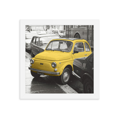 RF Framed photo paper poster “Cinquecento yellow”