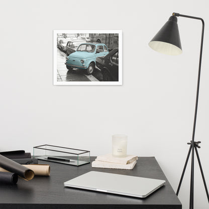 RF Framed photo paper poster “Cinquecento blue”