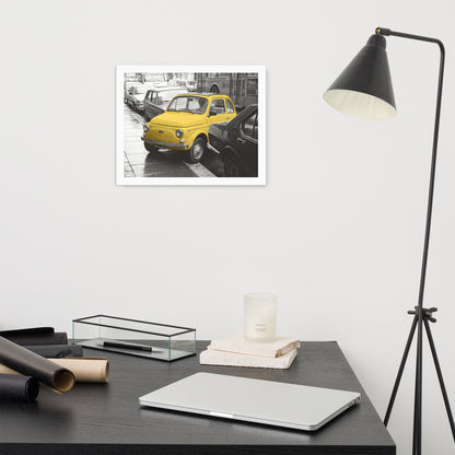 RF Framed photo paper poster “Cinquecento yellow”