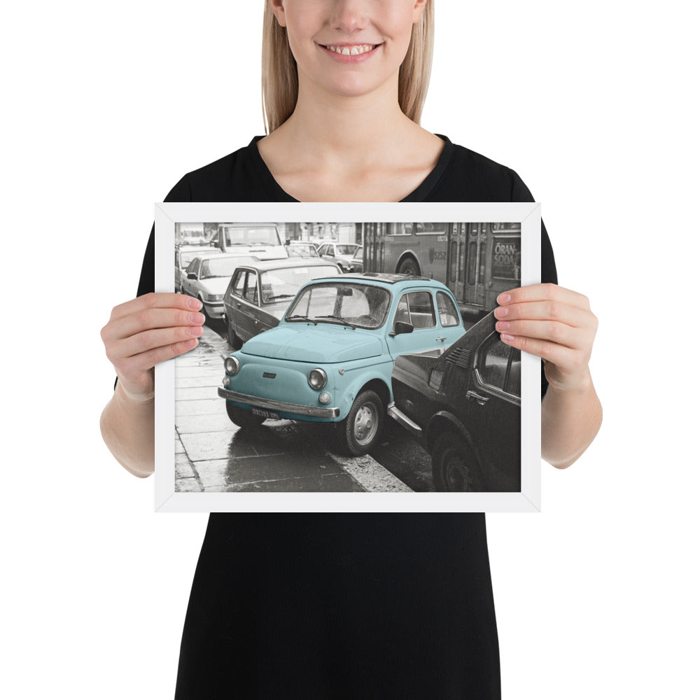 RF Framed photo paper poster “Cinquecento blue”