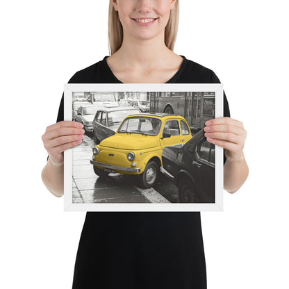 RF Framed photo paper poster “Cinquecento yellow”