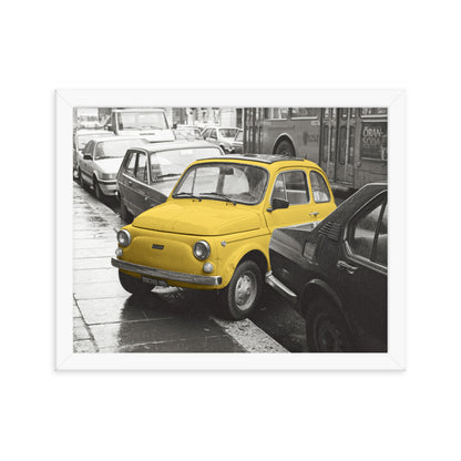 RF Framed photo paper poster “Cinquecento yellow”