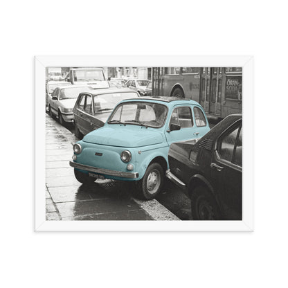 RF Framed photo paper poster “Cinquecento blue”