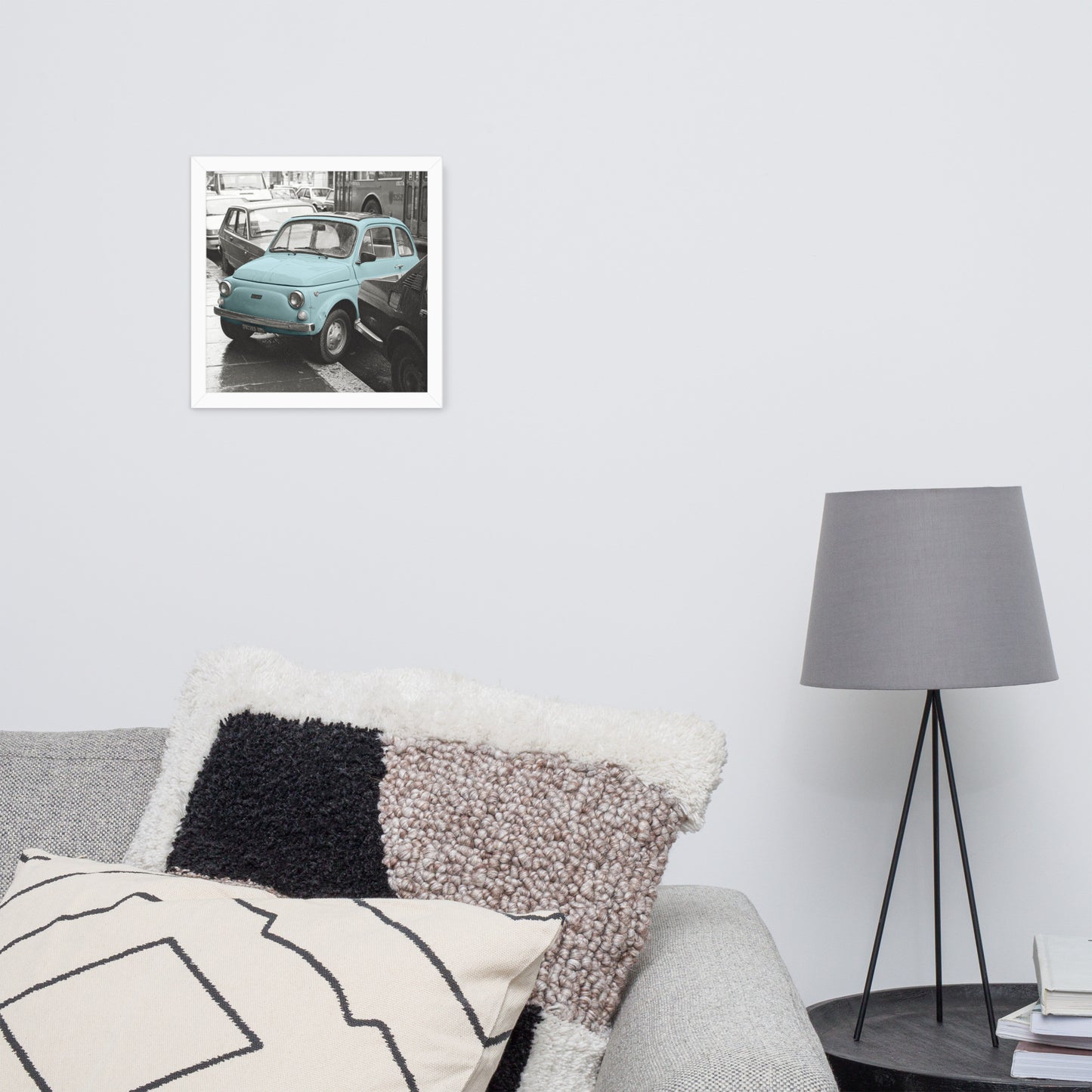 RF Framed photo paper poster “Cinquecento blue”