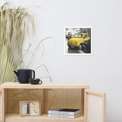 RF Framed photo paper poster “Cinquecento yellow”