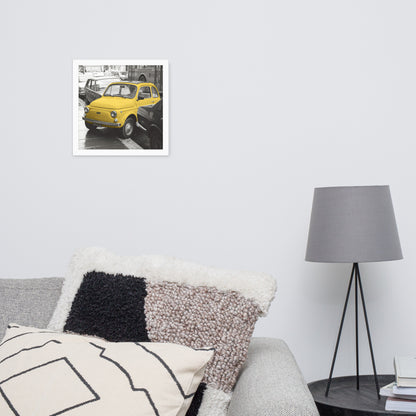 RF Framed photo paper poster “Cinquecento yellow”